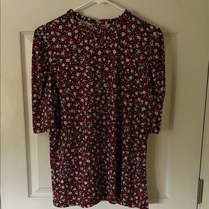 Floral Red and White blouse